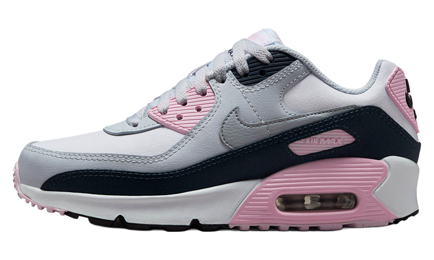 Air Max 90 LTR GS "White Pink Foam Armory Navy Wolf Grey" CD6864 134